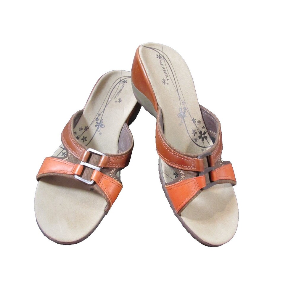 Merrell Dewberry Womens Leather Sandals US Size 9 Vibram Sole Comfort Slides